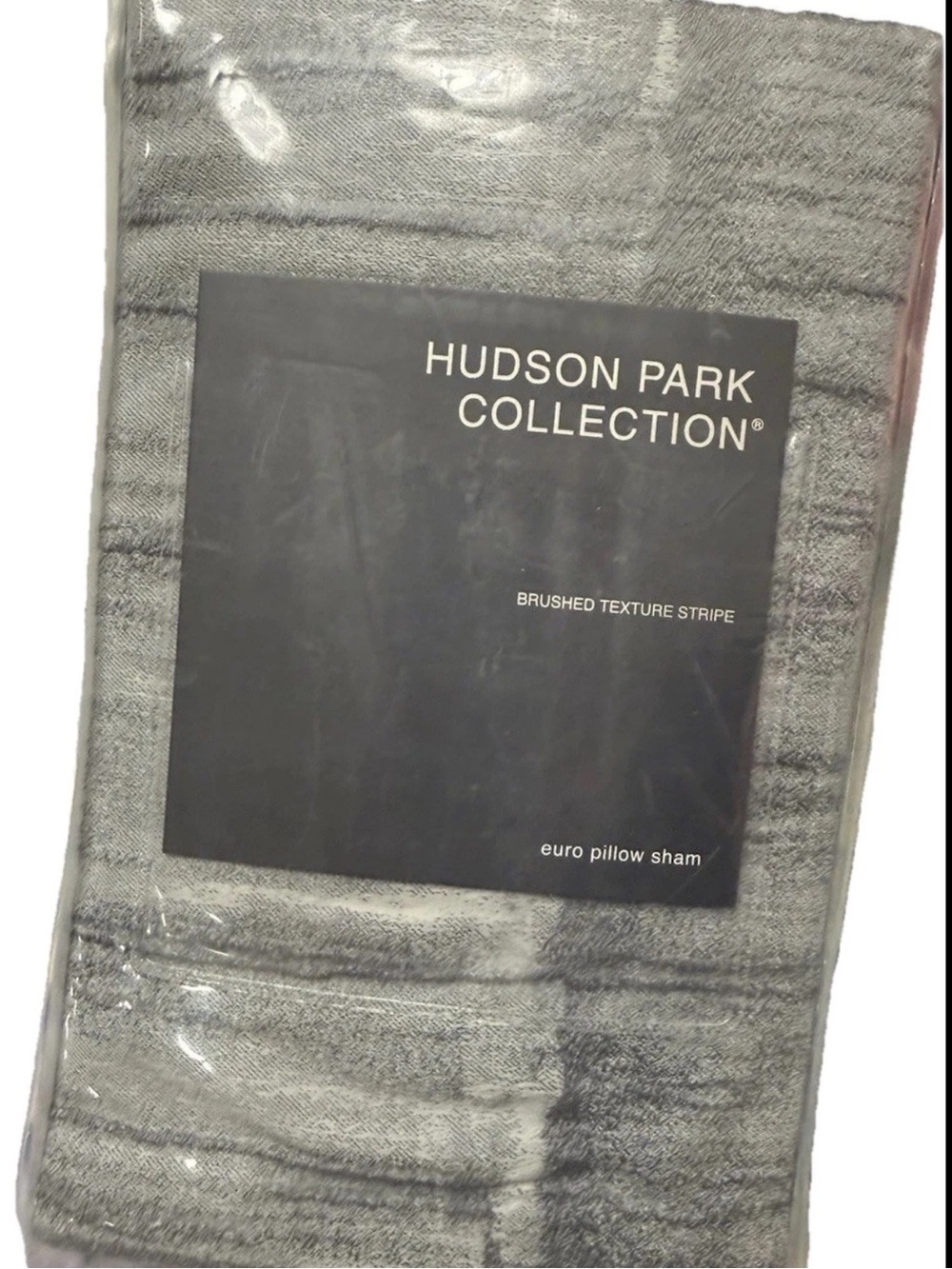 NWT Hudson Park Coll Brush Texture Stripe One Euro Pillow Sham $160 Bloomies